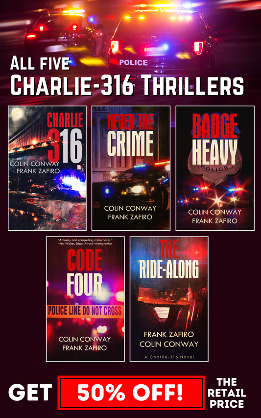 The Charlie-316 Series are political-criminal thrillers from crime fiction authors Colin Conway and Frank Zafiro. It’s the ultimate ride along and makes you feel as if you’ve almost joined the police department.