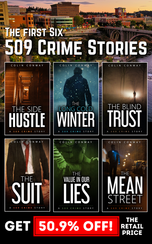 The 509 Crime Stories are intense crime fiction novels by Colin Conway. Imagine if NYPD BLUE occurred in the Pacific Northwest, and you’ll have a good idea of what this series is about.